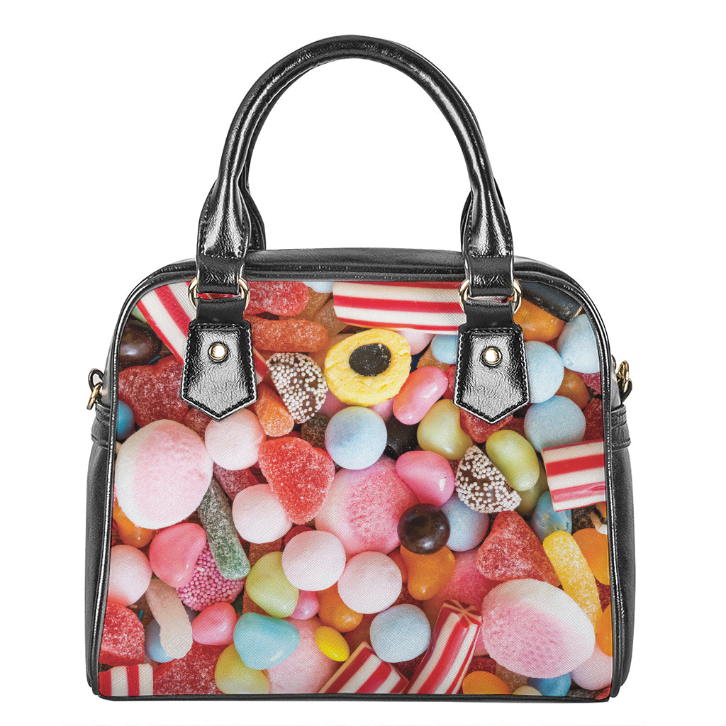 Colorful Candy And Jelly Print Shoulder Handbag