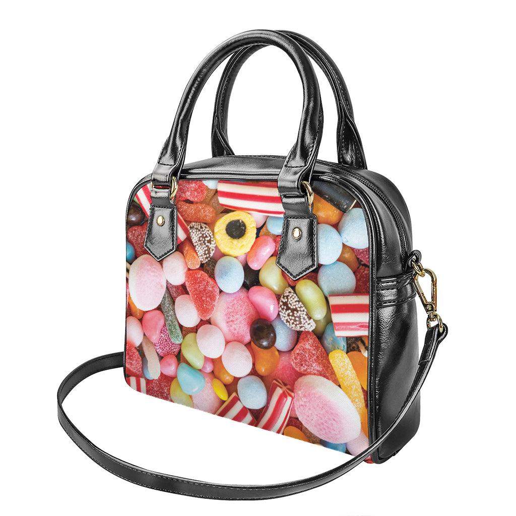 Colorful Candy And Jelly Print Shoulder Handbag