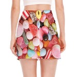 Colorful Candy And Jelly Print Side Slit Mini Skirt