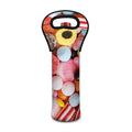 Colorful Candy And Jelly Print Single Neoprene Wine Tote