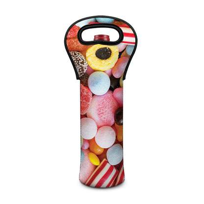 Colorful Candy And Jelly Print Single Neoprene Wine Tote