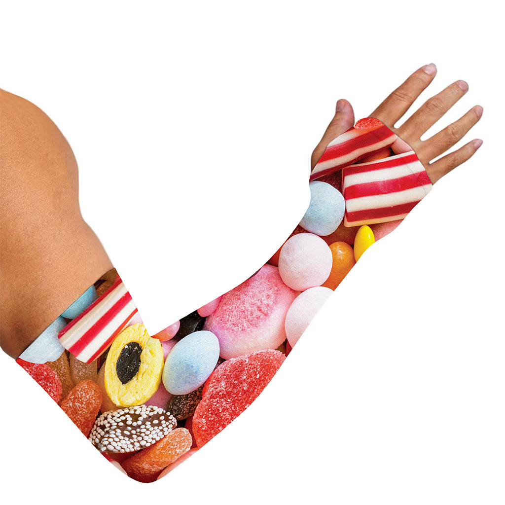 Colorful Candy And Jelly Print Sun Protection Arm Sleeves