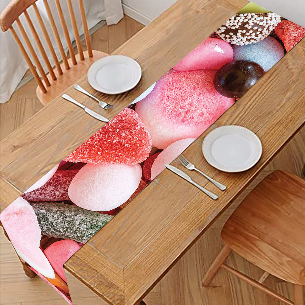 Colorful Candy And Jelly Print Table Runner