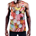 Colorful Candy And Jelly Print Men's Workout Tank Top