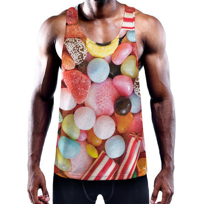 Colorful Candy And Jelly Print Training Tank Top