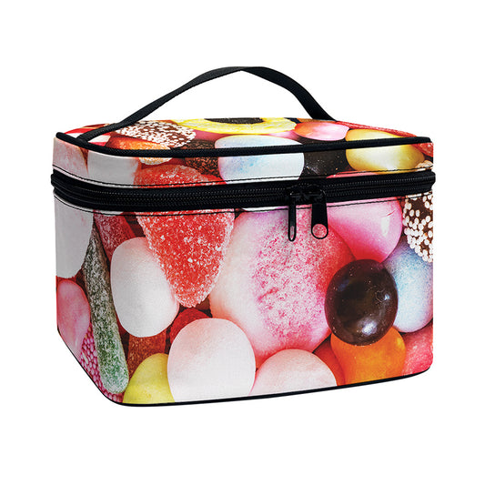 Colorful Candy And Jelly Print Travel Makeup Bag