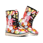 Colorful Candy And Jelly Print Winter Boots