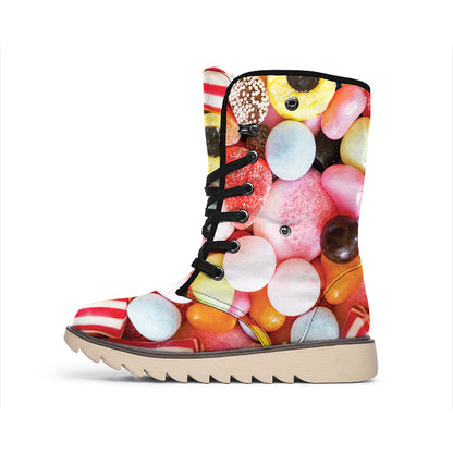Colorful Candy And Jelly Print Winter Boots