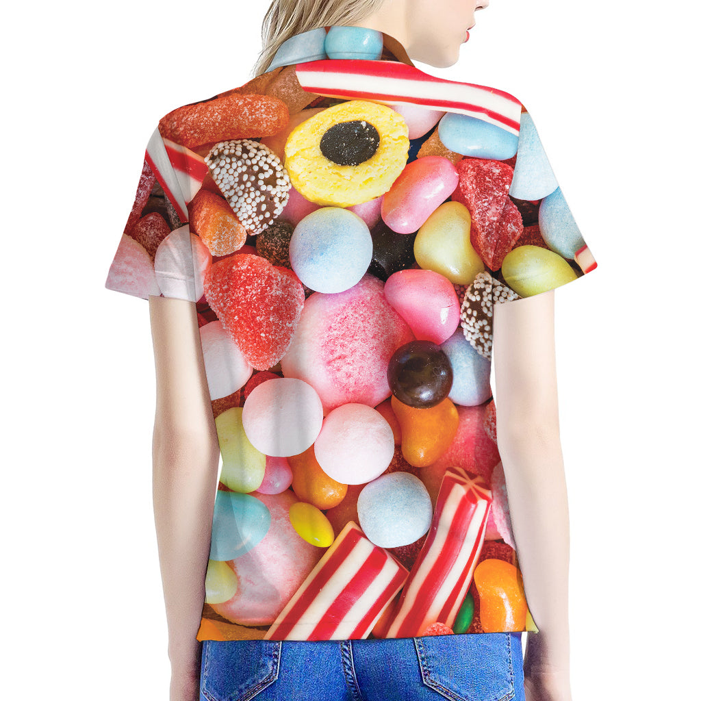 Colorful Candy And Jelly Print Women's Polo Shirt