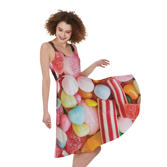 Colorful Candy And Jelly Print Women's Sleeveless Dress