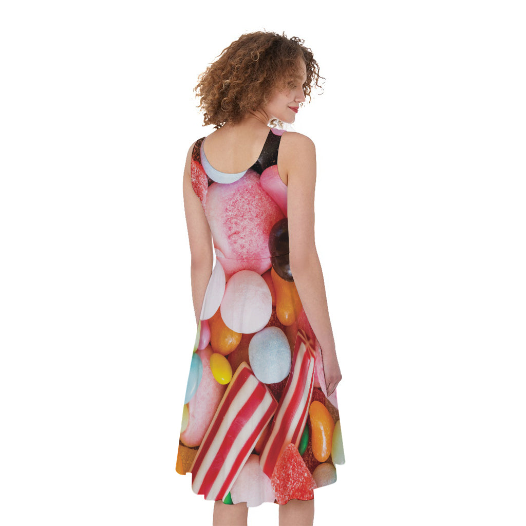 Colorful Candy And Jelly Print Women's Sleeveless Dress