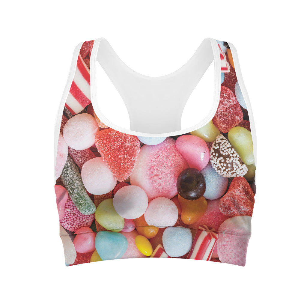 Colorful Candy And Jelly Print Women's Sports Bra