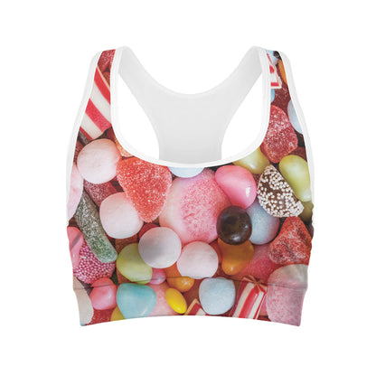 Colorful Candy And Jelly Print Women's Sports Bra