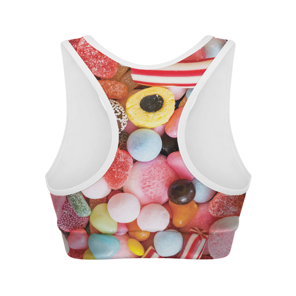 Colorful Candy And Jelly Print Women's Sports Bra