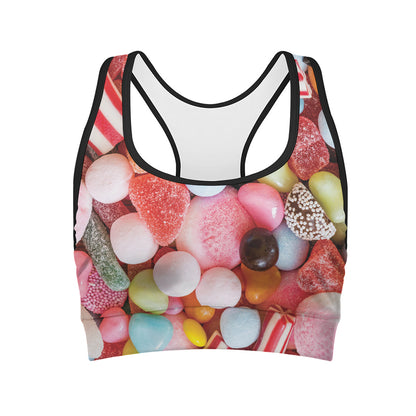 Colorful Candy And Jelly Print Women's Sports Bra