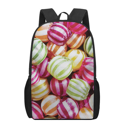 Colorful Candy Ball Print 17 Inch Backpack