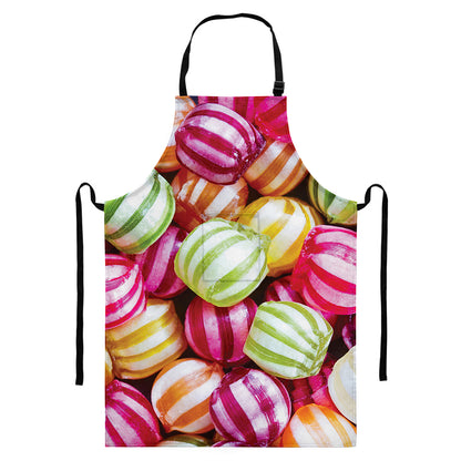 Colorful Candy Ball Print Bib Apron With Pocket