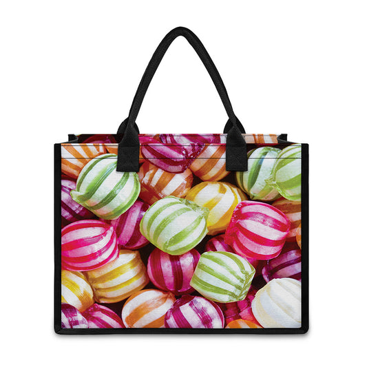 Colorful Candy Ball Print Canvas Tote Bag