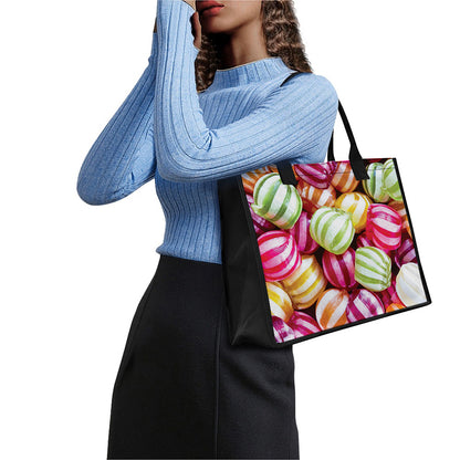 Colorful Candy Ball Print Canvas Tote Bag