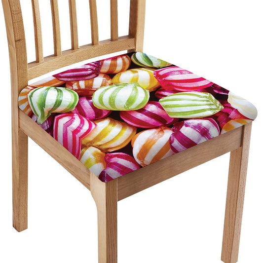 Colorful Candy Ball Print Chair Cushion Cover