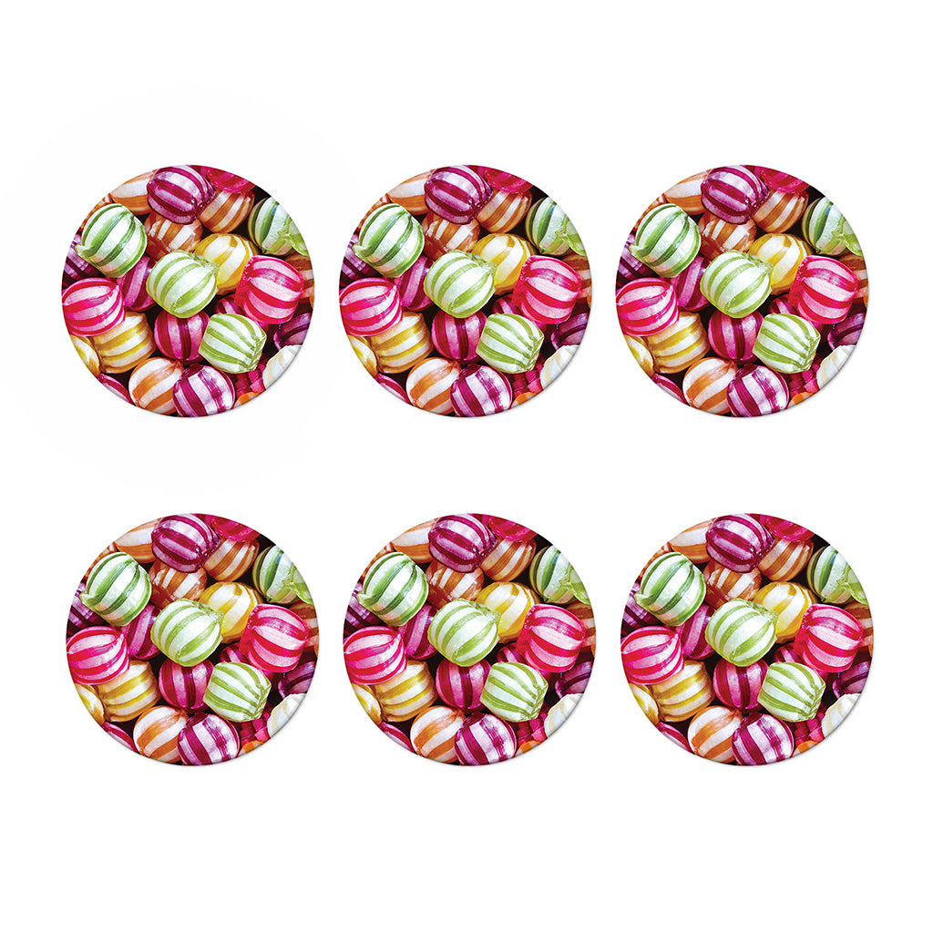 Colorful Candy Ball Print Coaster Set