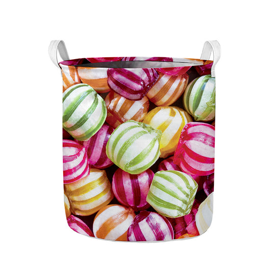 Colorful Candy Ball Print Collapsible Laundry Basket