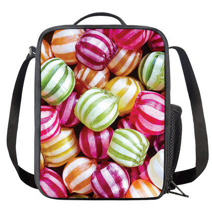Colorful Candy Ball Print Crossbody Lunch Bag