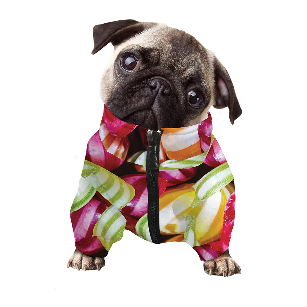 Colorful Candy Ball Print Dog Zip Up Jacket