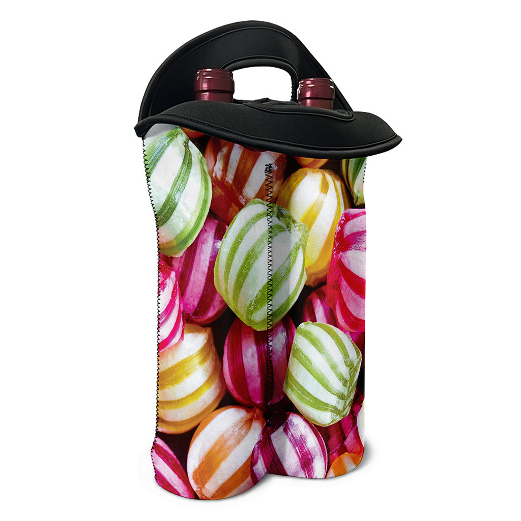 Colorful Candy Ball Print Double Neoprene Wine Tote