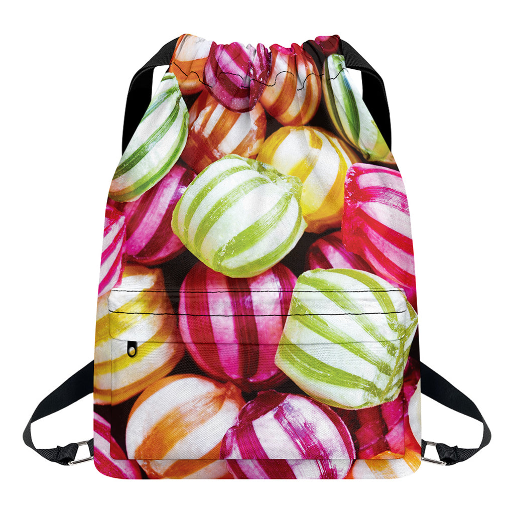 Colorful Candy Ball Print Drawstring Backpack