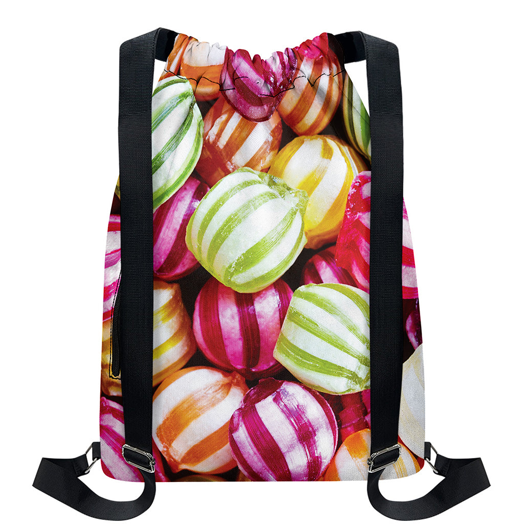 Colorful Candy Ball Print Drawstring Backpack