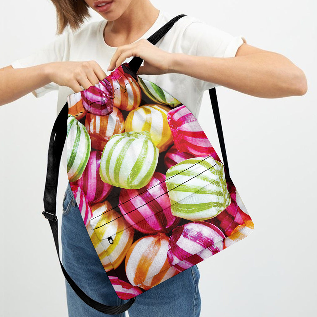 Colorful Candy Ball Print Drawstring Backpack