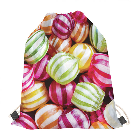Colorful Candy Ball Print Drawstring Bag