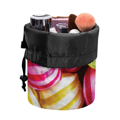 Colorful Candy Ball Print Drawstring Makeup Bag