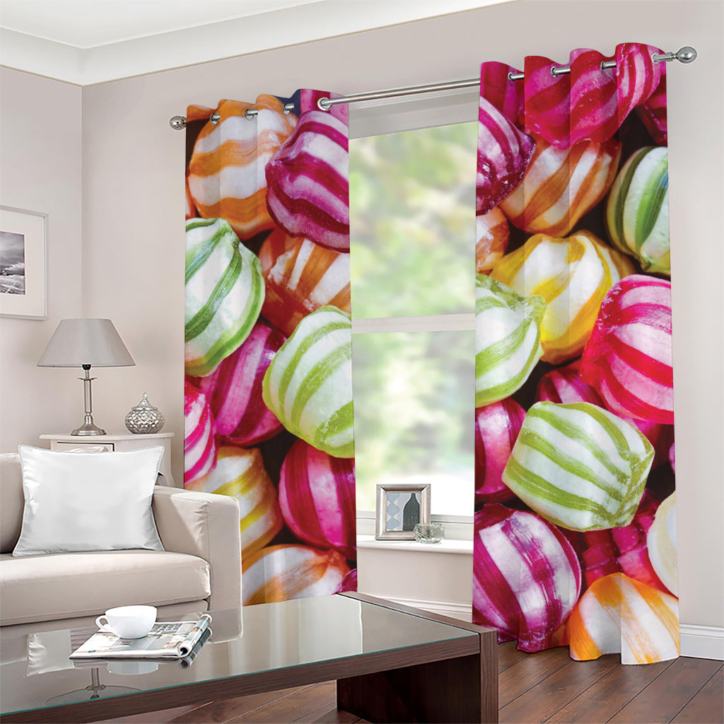 Colorful Candy Ball Print Grommet Curtains