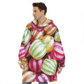Colorful Candy Ball Print Hoodie Blanket