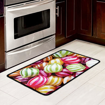 Colorful Candy Ball Print Kitchen Mat