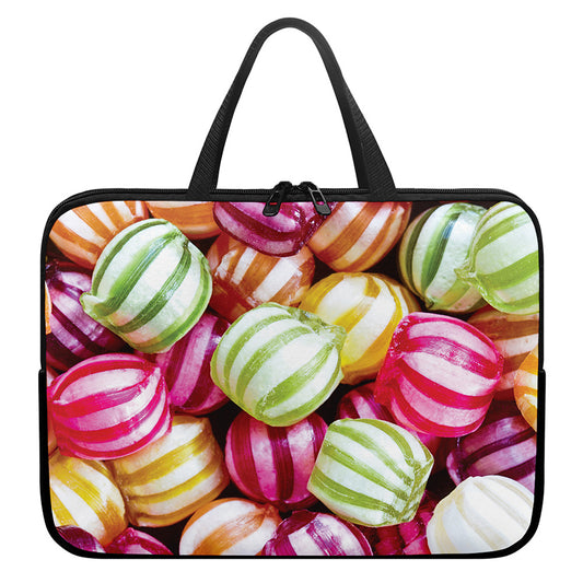 Colorful Candy Ball Print Laptop Sleeve With Handle