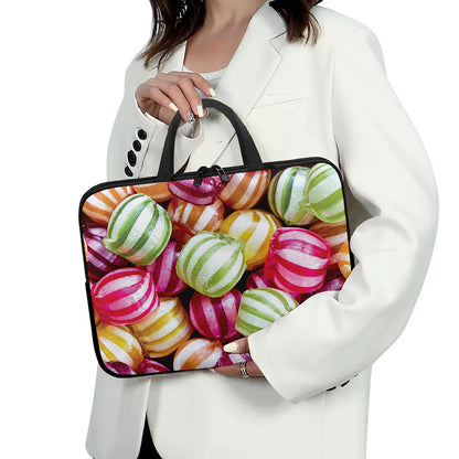 Colorful Candy Ball Print Laptop Sleeve With Handle
