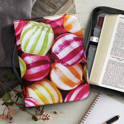 Colorful Candy Ball Print Leather Bible Cover