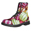 Colorful Candy Ball Print Lace-Up Boots