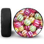 Colorful Candy Ball Print Leather Spare Tire Cover
