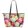 Colorful Candy Ball Print Leather Tote Bag