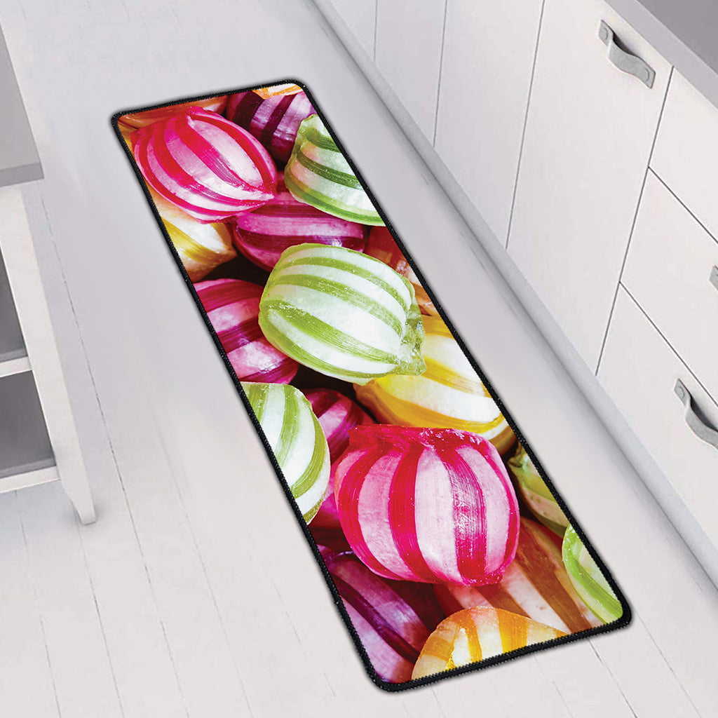 Colorful Candy Ball Print Long Kitchen Mat
