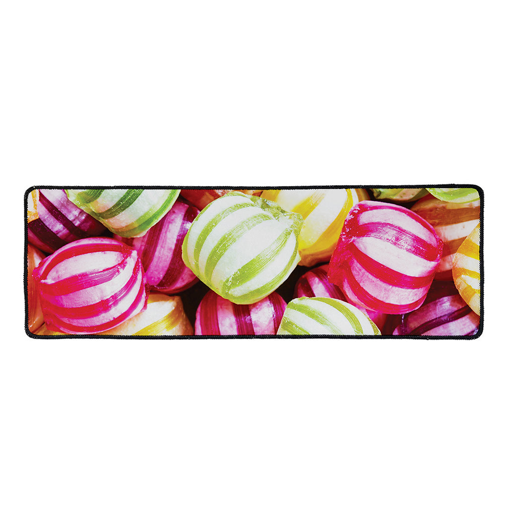 Colorful Candy Ball Print Long Kitchen Mat