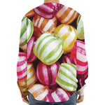 Colorful Candy Ball Print Long Sleeve Baseball Jersey