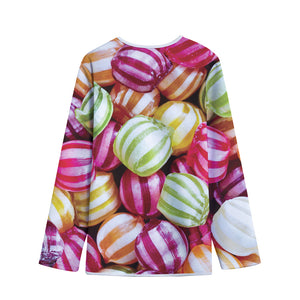 Colorful Candy Ball Print Long Sleeve Short Coat