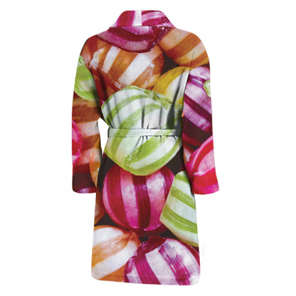 Colorful Candy Ball Print Men's Bathrobe