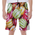 Colorful Candy Ball Print Men's Beach Shorts