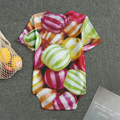 Colorful Candy Ball Print Men's Bodysuit